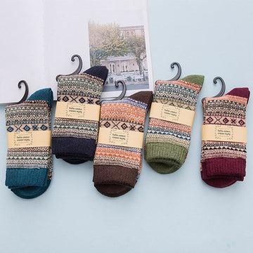 Retro Ethnic Style Thick Warm Wool Socks