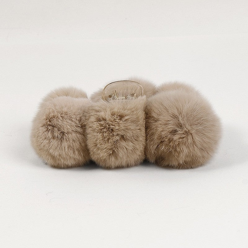 Rex Rabbit Fur Hair Claw Clip