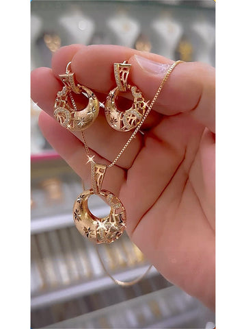 Heart Shape Drop Earrings + Necklaces Accessories