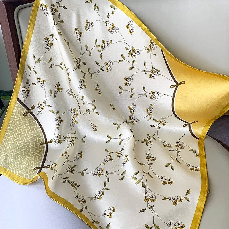 Malaysian Print Square Silk Scarf