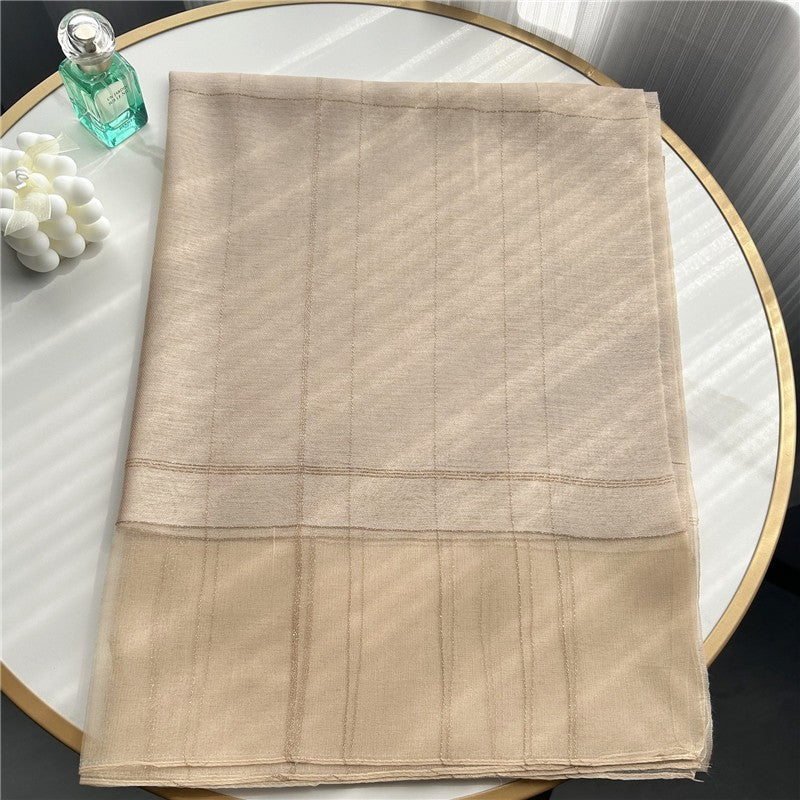 Fashion Plaid Scarf With Gold Trim