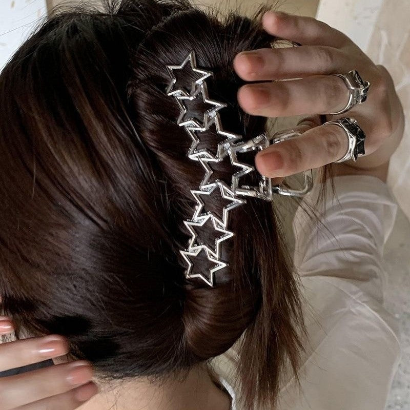 Chic Metal Star Heart Hair Claw Clip