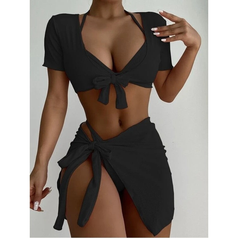 Women's Bikini Set 4-Piece Swimwear Push Up Small Chest