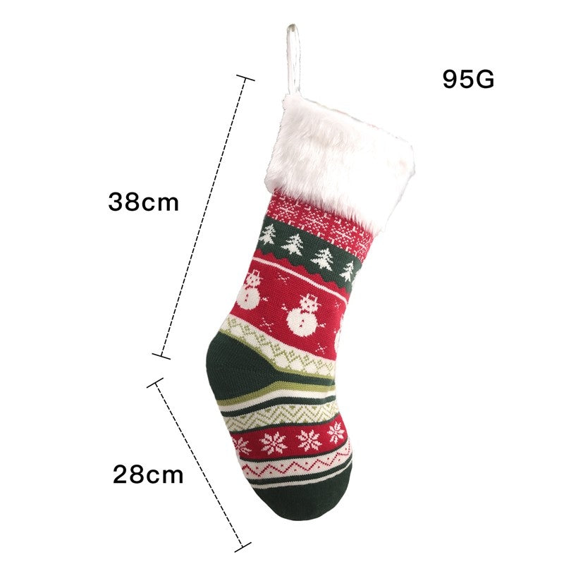 Colorful Knitted Sock Candy Gift Bag Christmas Decoration