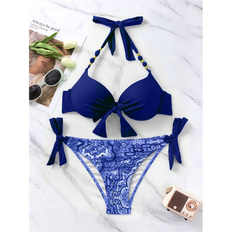 Bikini Set With Print And Tie Details
