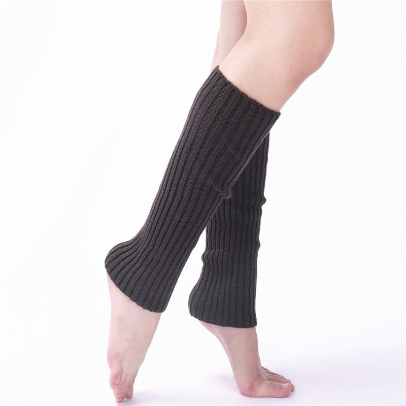 Solid Color Knitted Ankle Leg Warmers