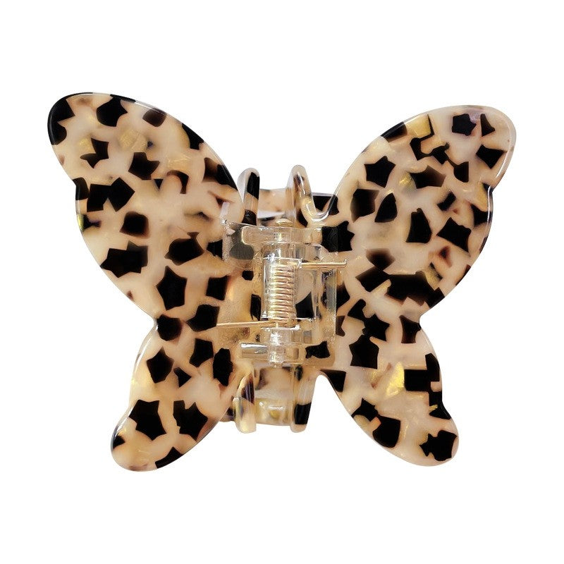 Marble Leopard Butterfly Hair Claw Clip