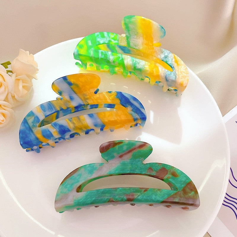 Colorful Geometric Acetate Hair Claw Clip