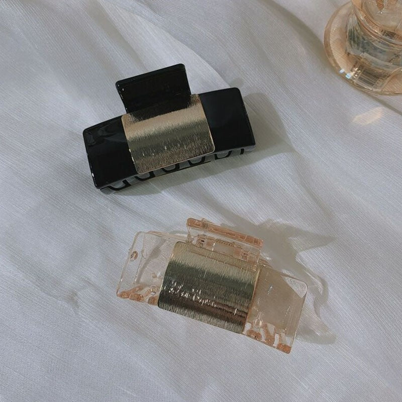 Vintage Metallic Geometric Hair Claw Clip