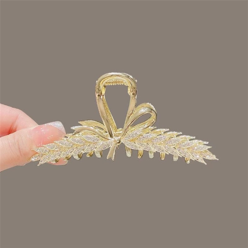 Wheat Ear Shape Alloy Solid Color Claw Clip