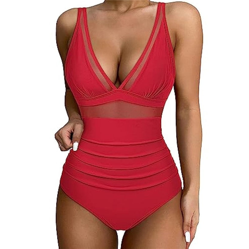 Women's High Waist One Piece Swimsuit Sexy Hollow Out