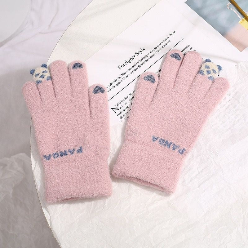 Color Blocking Jacquard Knitted Gloves