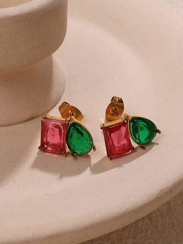 Geometric Rhine Stones Earrings Accessories