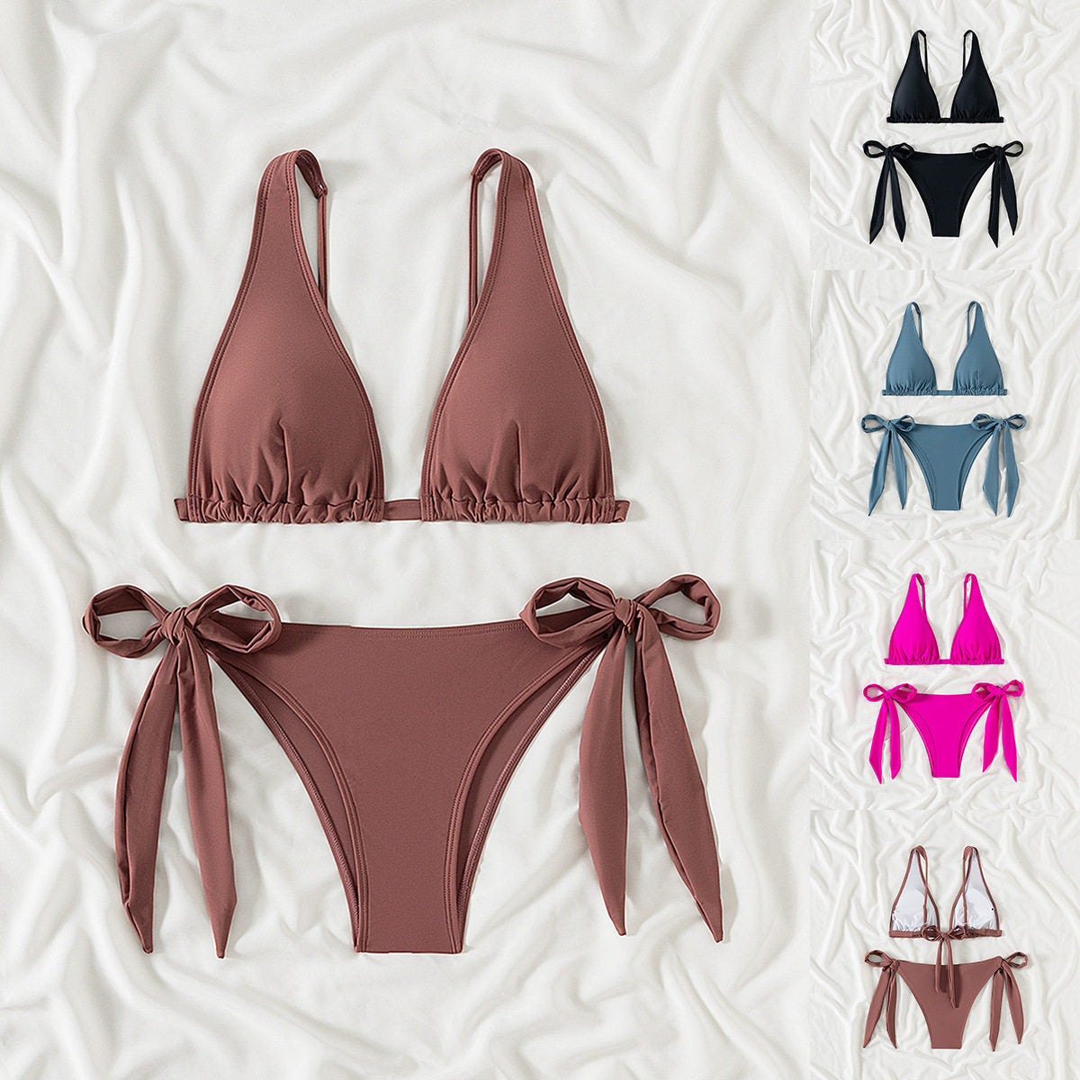 Adjustable Bikini Women's Swimsuit New Solid Color