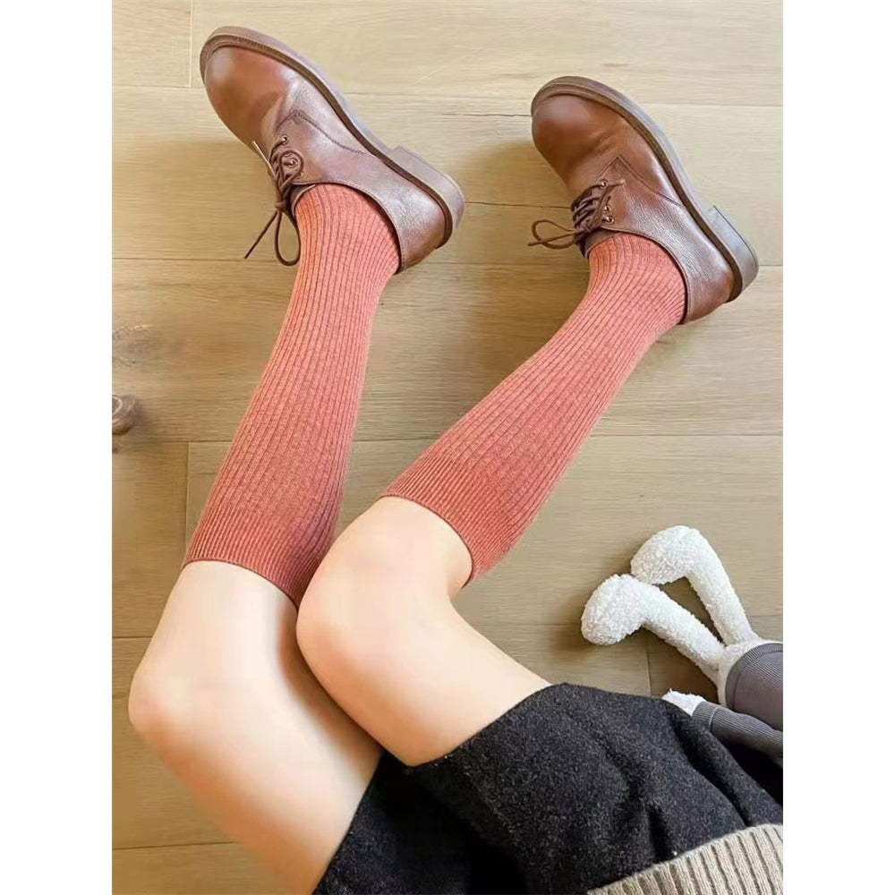 Casual Wool Keep Warm Solid Color Socks Accessories