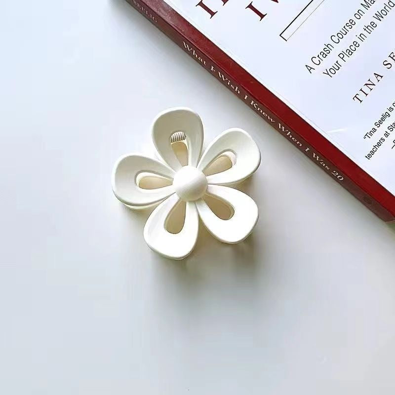 Flower Hollow Solid Color Claw Clip