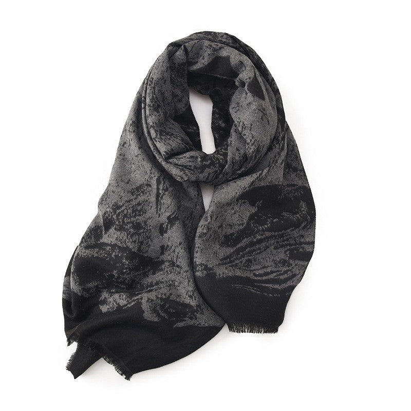 Contrast Color Winter Warm Imitation Cashmere Scarf