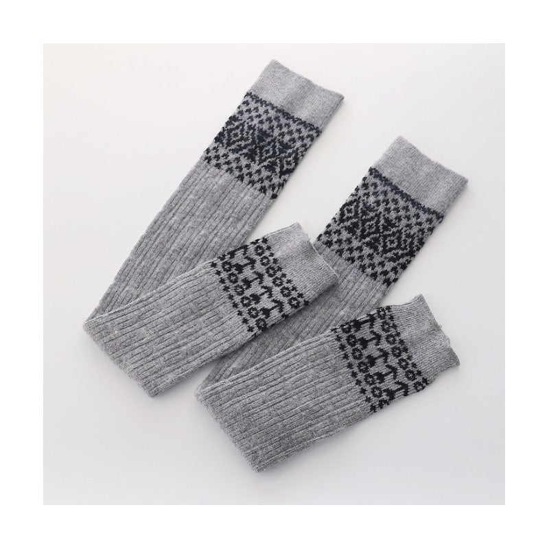 Knee-High Geometric Arrow Jacquard Boot Covers