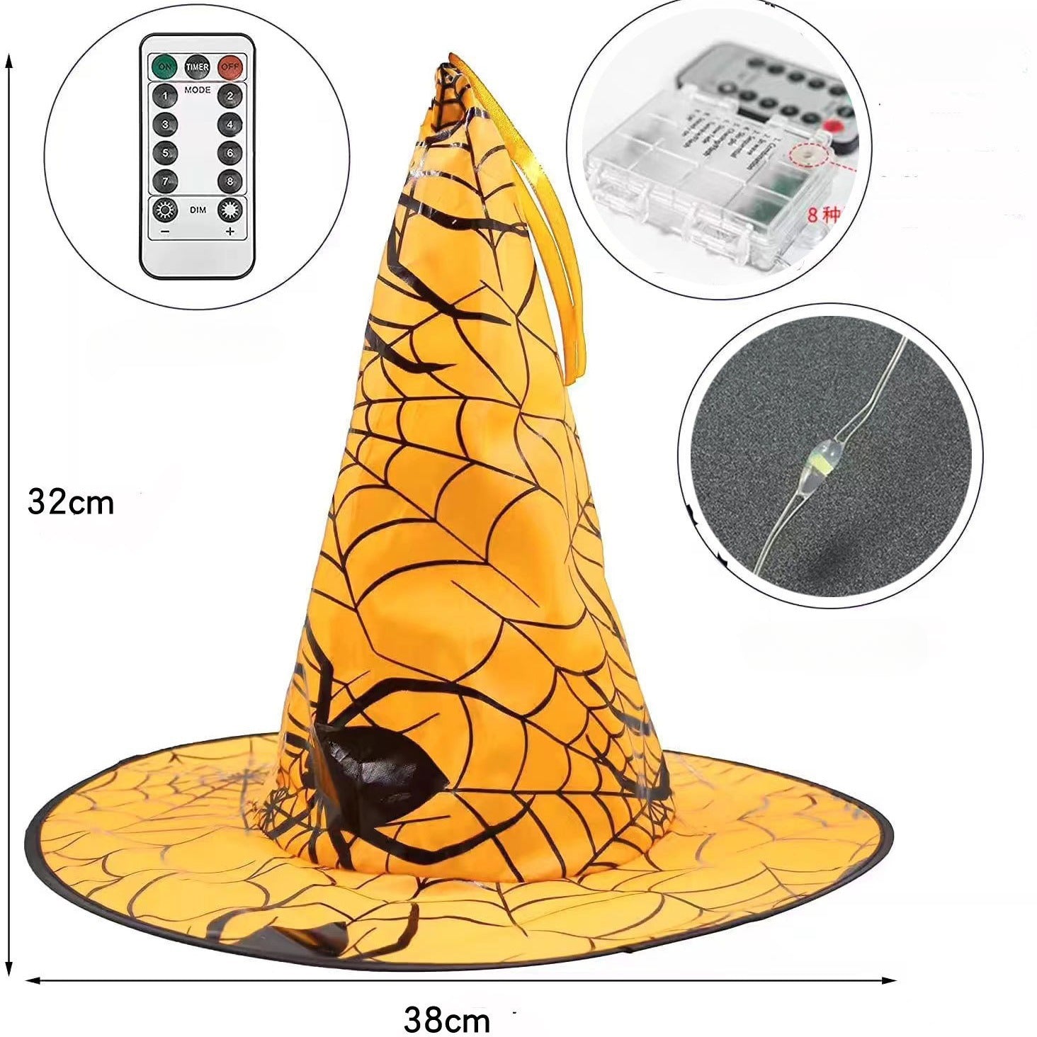 Glowing Witch Hat Light - Spooky Halloween Decor LED Witch Hat
