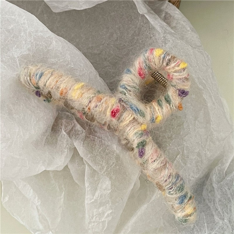 Colorful Yarn Winding Hair Claw Clip