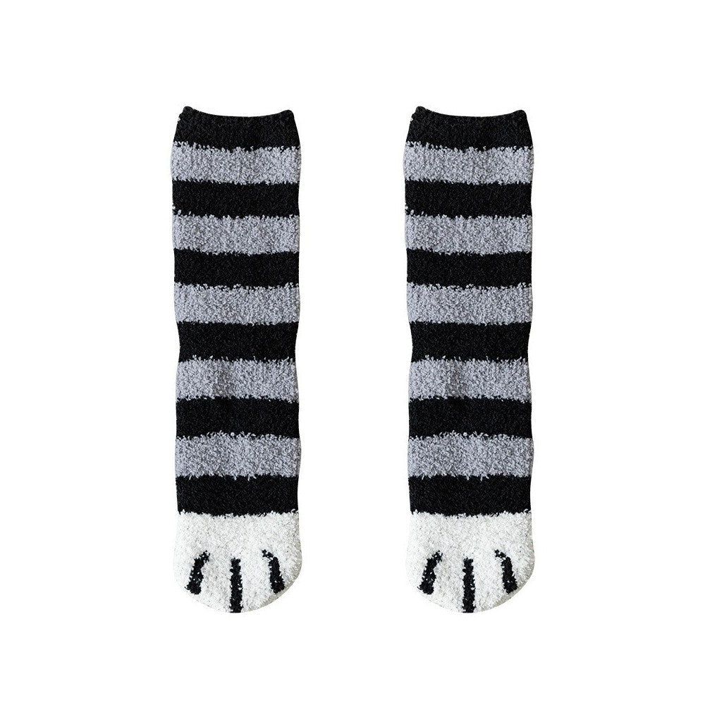 Cute Cat Paw Coral Fleece Warm Socks