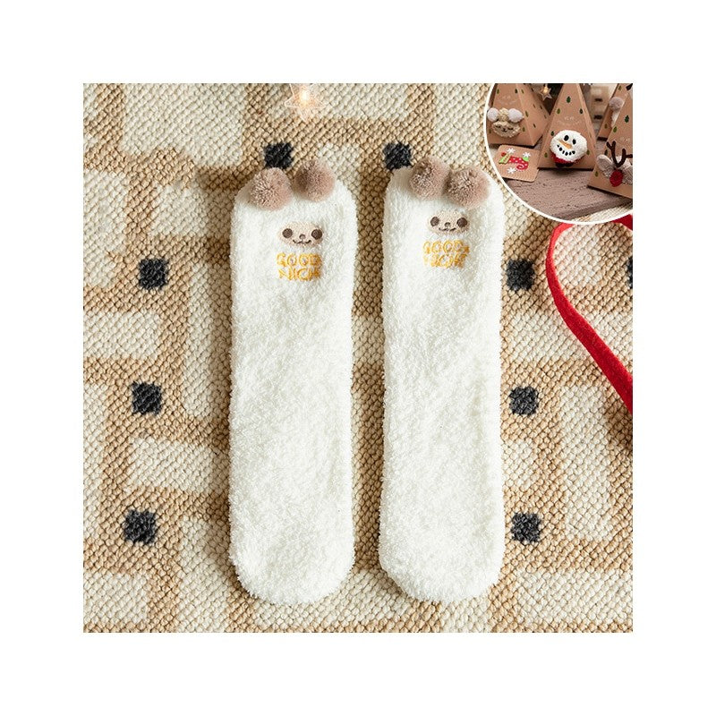 Christmas Lovely Coral Fleece Socks