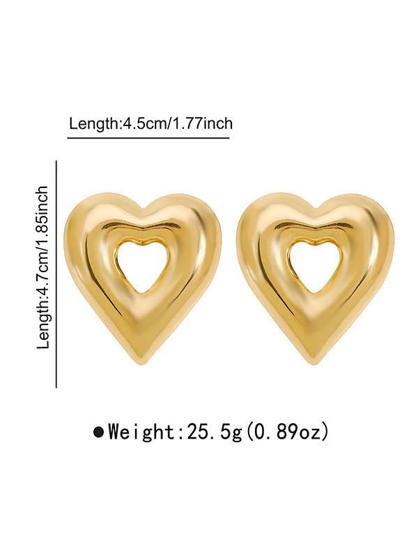 Heart Shape Hollow Drop Earrings