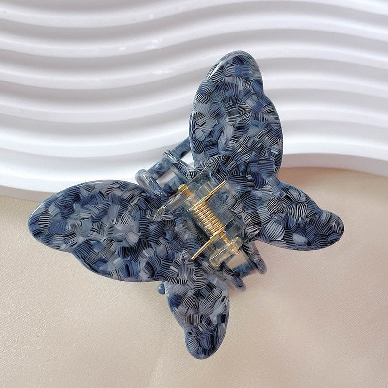 Marble Leopard Butterfly Hair Claw Clip