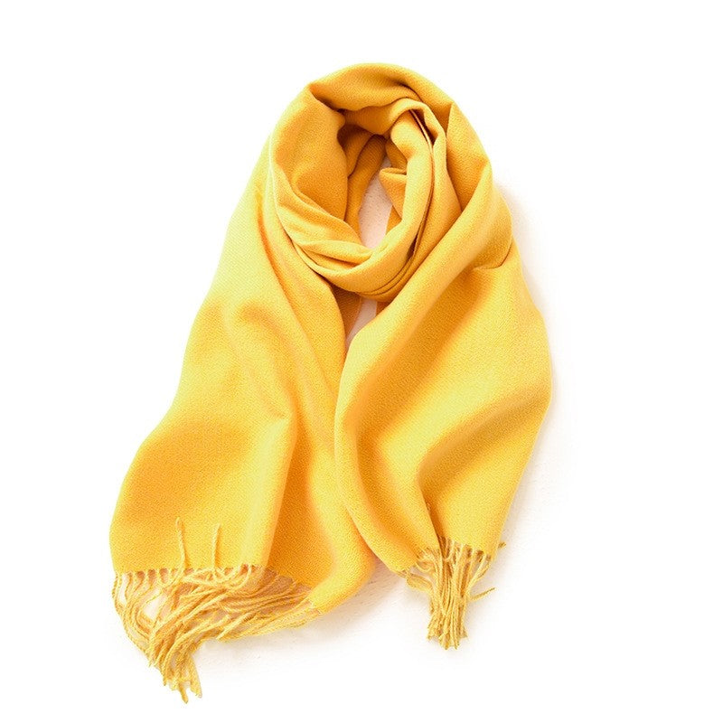 Solid Color Imitation Cashmere Warm Shawl Scarf