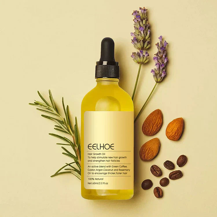The EELHOE Natural Growth Oil - Rosemary, Castor, and Green Coffee for Thicker, Fuller Hair +  50% OFF