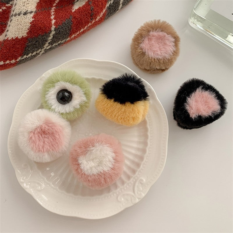 Cute Furry Colorblock Hair Claw Clip