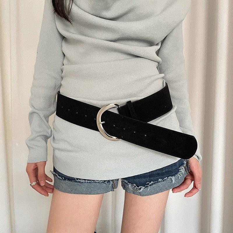 Fashion Matte Wide Edge Belt