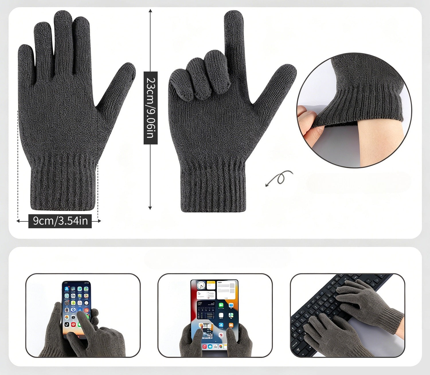 Men's Winter Knit Hat Scarf Gloves Set