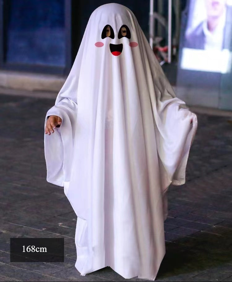 Cross Halloween horror dress up cos party white costume masquerade party children adult ghost cape cape