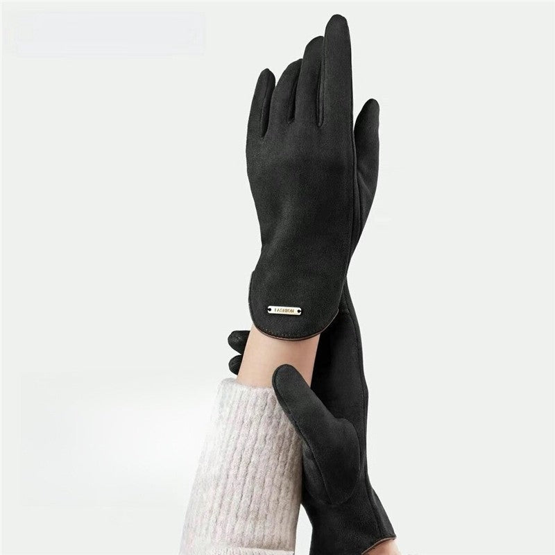 Deer Suede Touchscreen Windproof Gloves