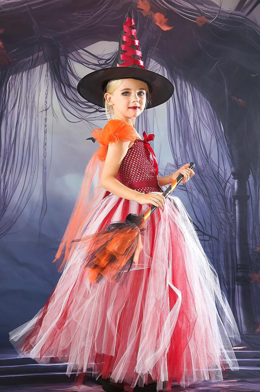 Colorful Witch Tutu Kid Halloween Costume