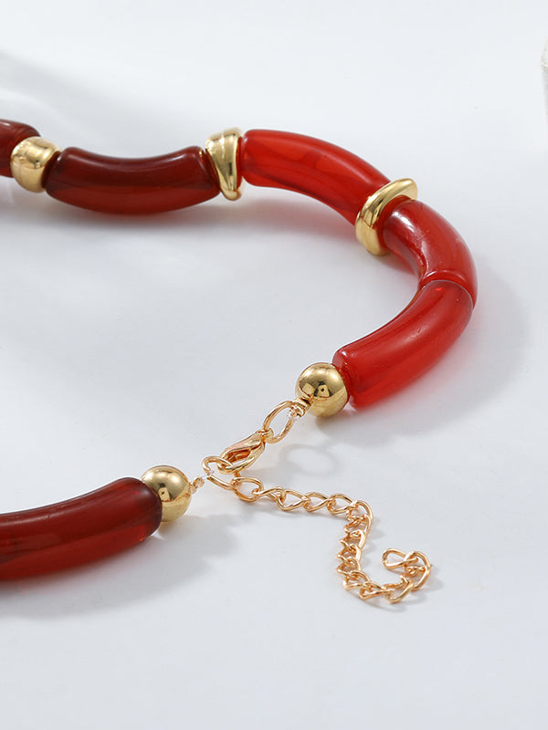 Chains Double Layered Geometric Necklaces Accessories