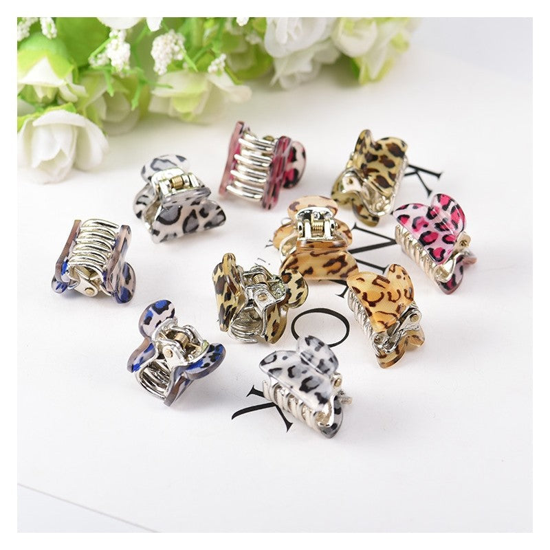 Mini Leopard Print Hair Claw Clip