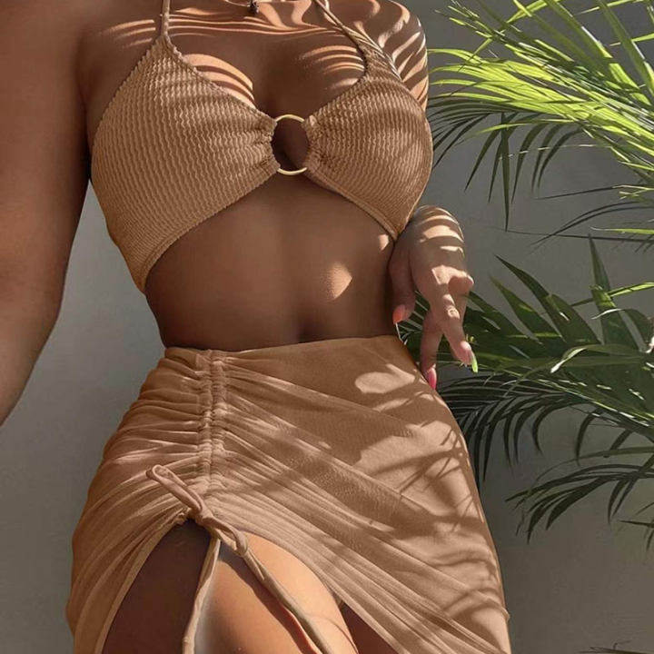 New Bikini Set Women's Solid Color Swimwear