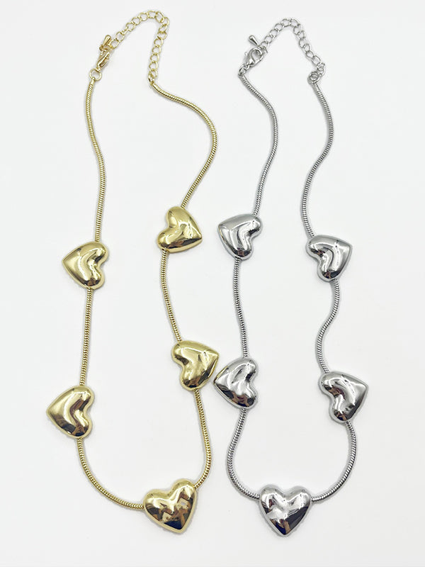 Heart Shape Snake Chain Necklaces Accessories