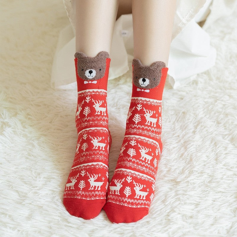Christmas Cartoon Animal Women's Socks