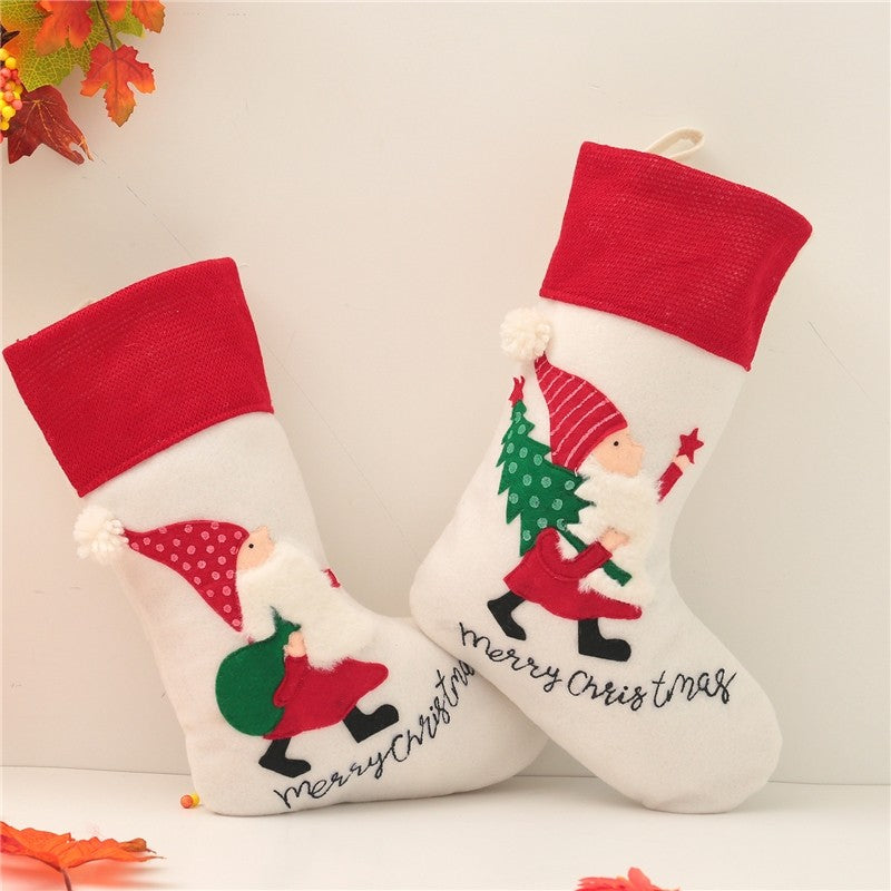 Faceless Santa Sock Gift Bag Christmas Decoration