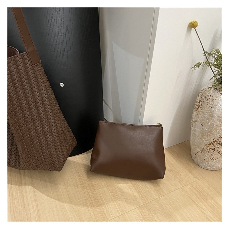 Large Capacity Single Shoulder Crossbody Woven Bag