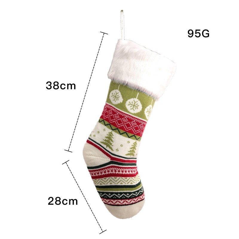 Colorful Knitted Sock Candy Gift Bag Christmas Decoration