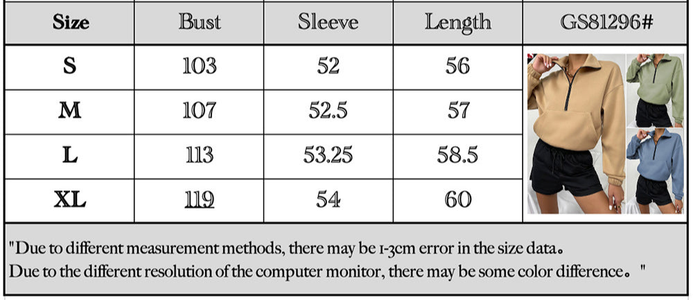 Casual Women Stand Collar Zipper Loose Hoodies