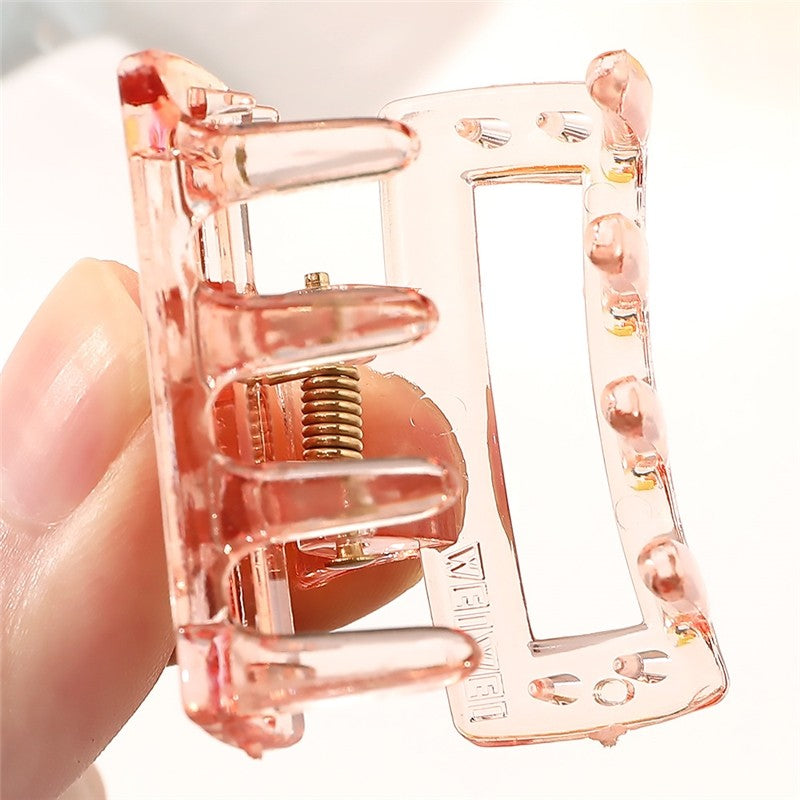 Transparent Macaron Color Rectangle Claw Clip