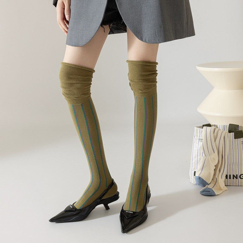 Colorful Striped Over-The-Knee Socks