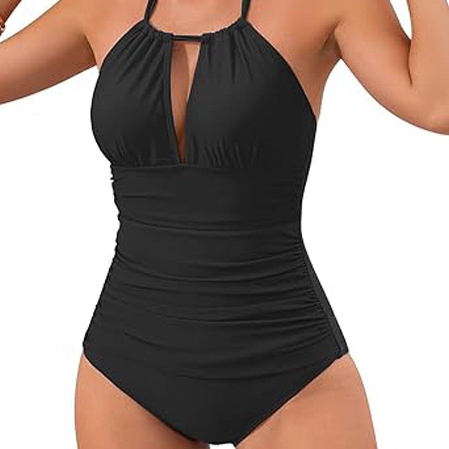 Neckline One-Piece Swimsuit For Women