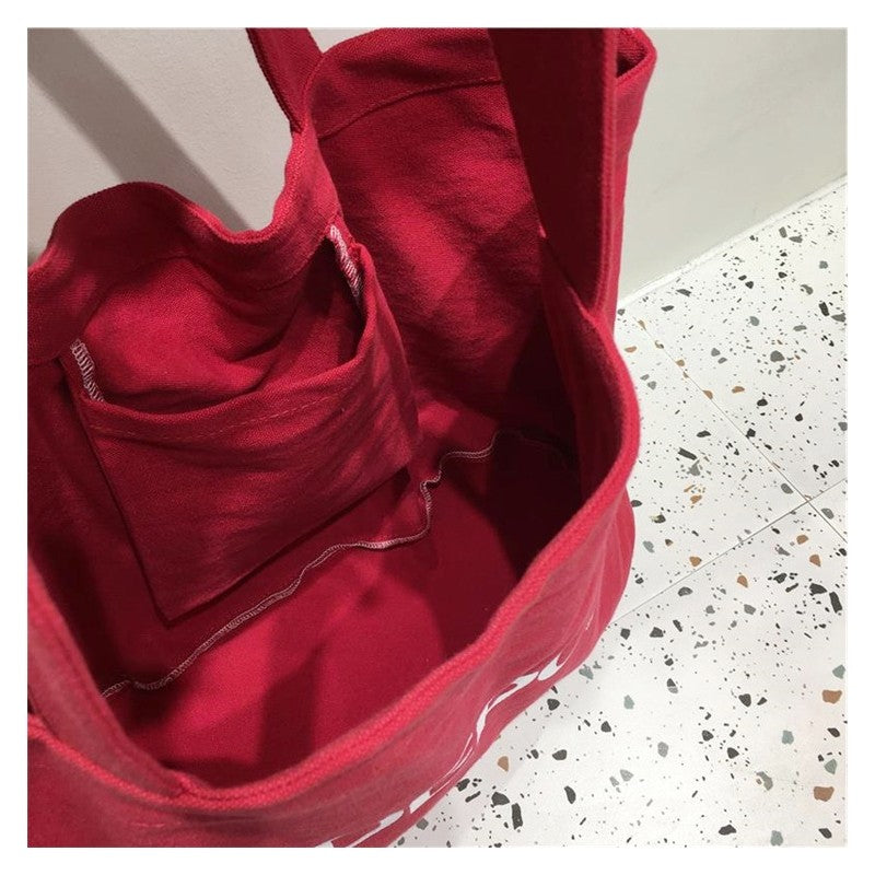 Large Capacity Canvas Bag Letter Print