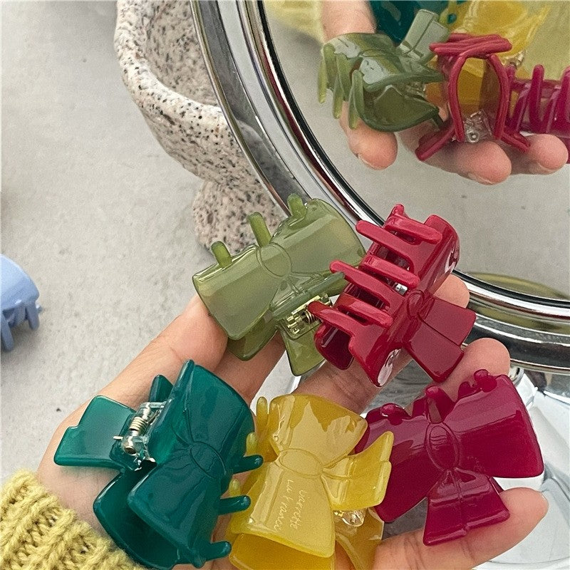 Solid Bow Shaped Hair Claw Clip